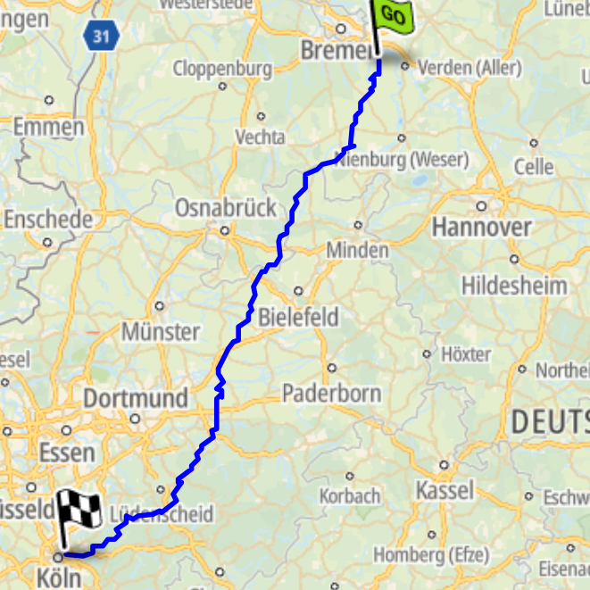 Anreise nach Köln